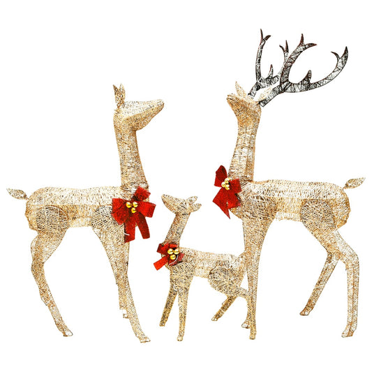 vidaXL Christmas Decoration Pre-Lit Christmas Reindeer Family with 201 LEDs-1