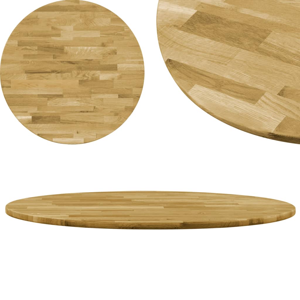 vidaXL Table Top Wooden Table Top for Indoor Desk Top Replacement Solid Oak-0
