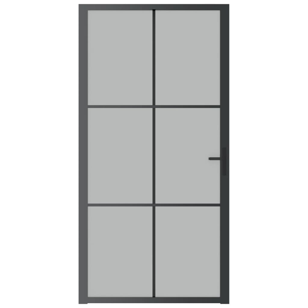vidaXL Interior Door 40.4"x79.3" Black Matt Glass and Aluminum-1