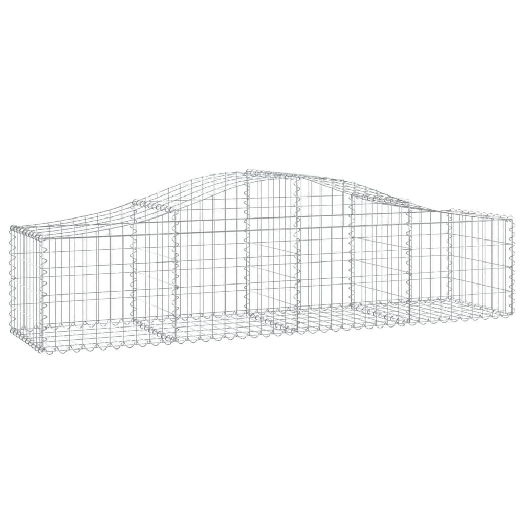 vidaXL Gabion Basket Arched Gabion Basket Planter for Flower Galvanized Iron-0