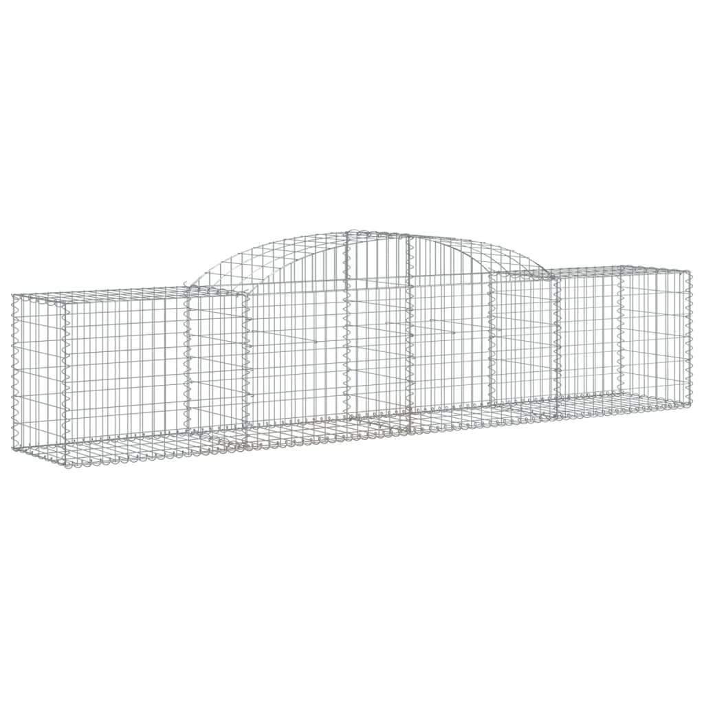 vidaXL Arched Gabion Baskets 5 pcs 118.1"x19.7"x23.6"/31.5" Galvanized Iron-0
