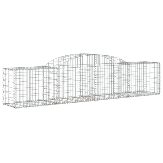 vidaXL Arched Gabion Baskets 5 pcs 118.1"x19.7"x23.6"/31.5" Galvanized Iron-0