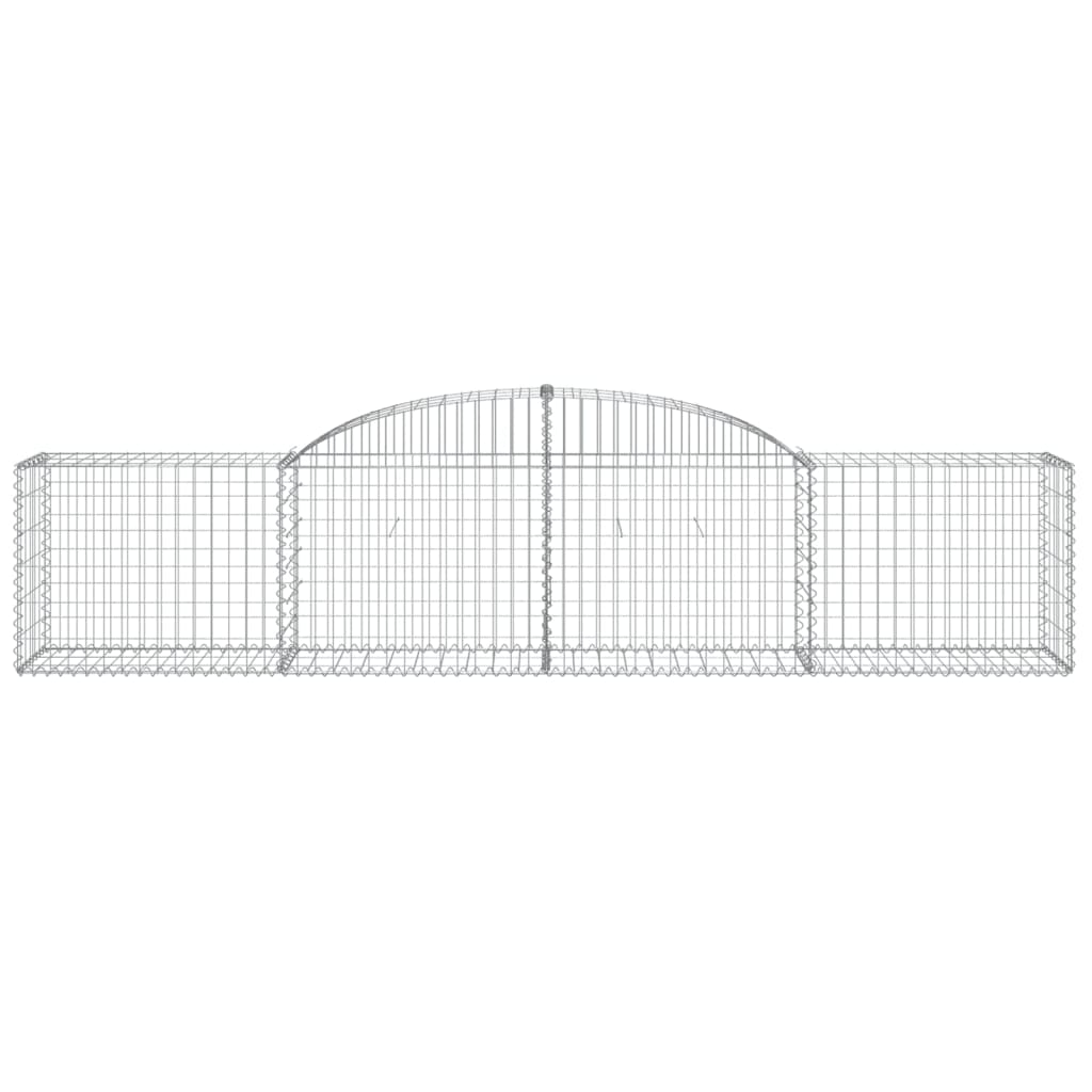 vidaXL Arched Gabion Baskets 5 pcs 118.1"x19.7"x23.6"/31.5" Galvanized Iron-4