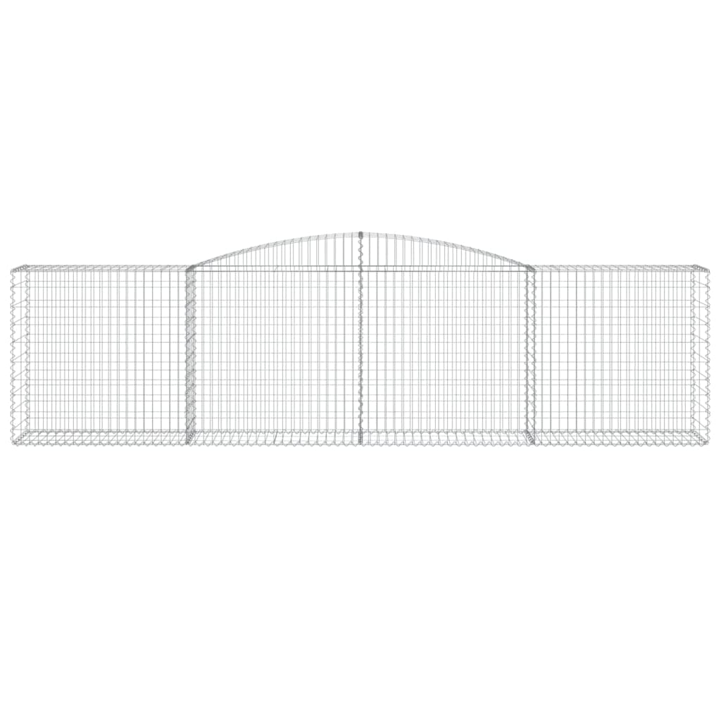 vidaXL Arched Gabion Baskets 8 pcs 157.5"x19.7"x39.4"/47.2" Galvanized Iron-4