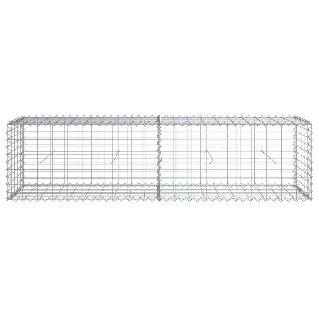 vidaXL Gabion Basket with Cover 39.4"x19.7"x39.4" Galvanized Iron-3