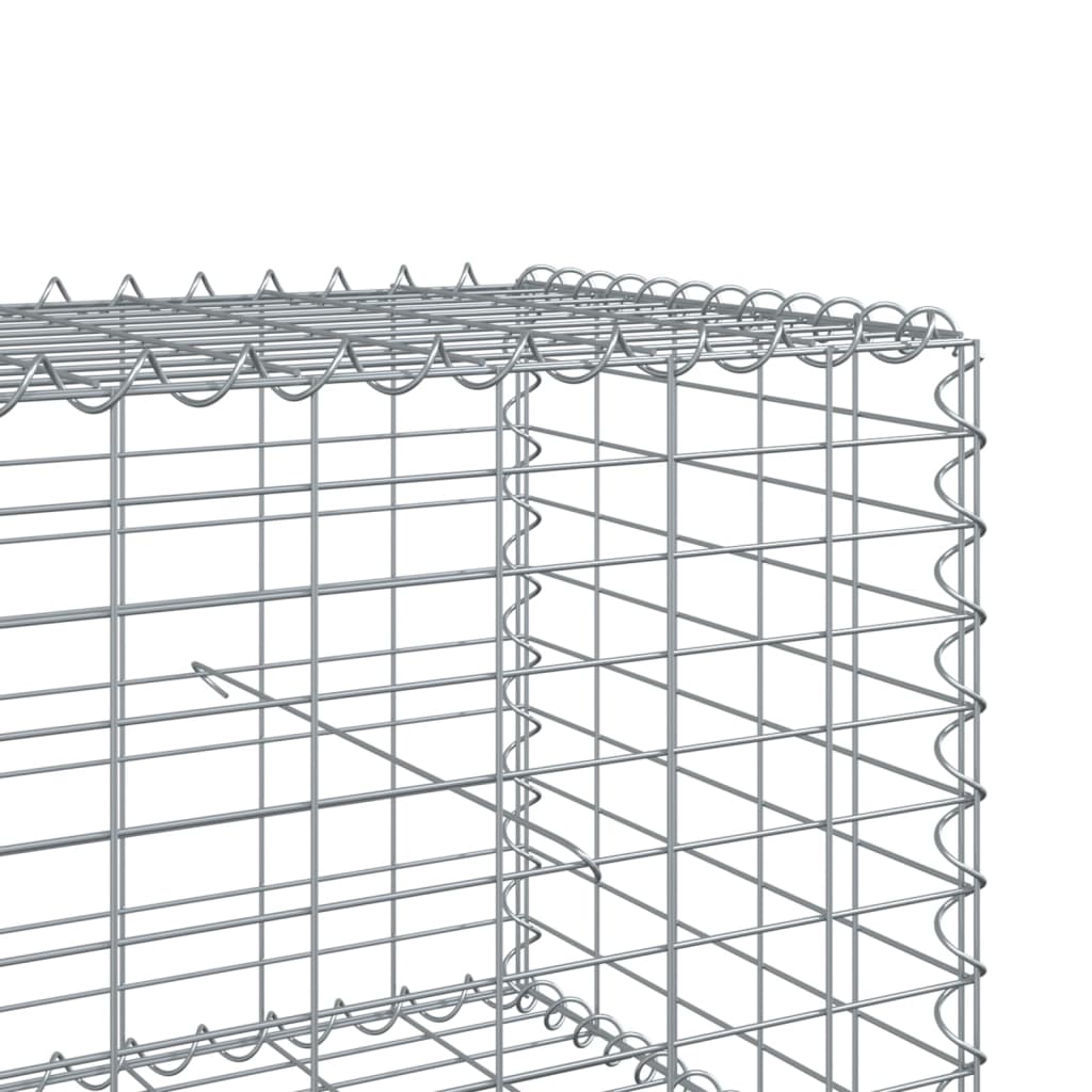 vidaXL Gabion Basket with Cover 39.4"x19.7"x39.4" Galvanized Iron-21