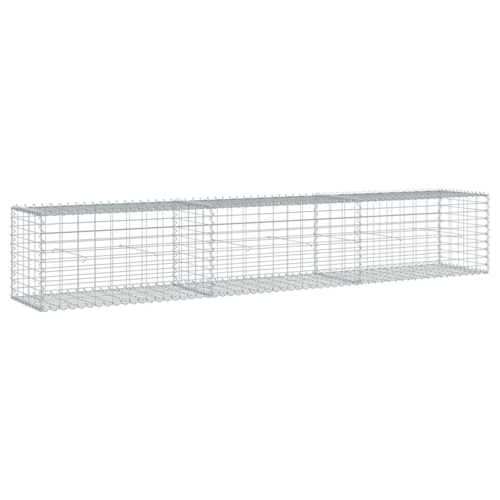 vidaXL Gabion Basket with Cover 39.4"x19.7"x39.4" Galvanized Iron-1