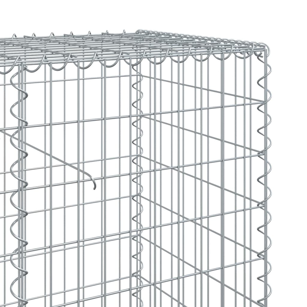 vidaXL Gabion Basket with Cover 39.4"x19.7"x39.4" Galvanized Iron-31