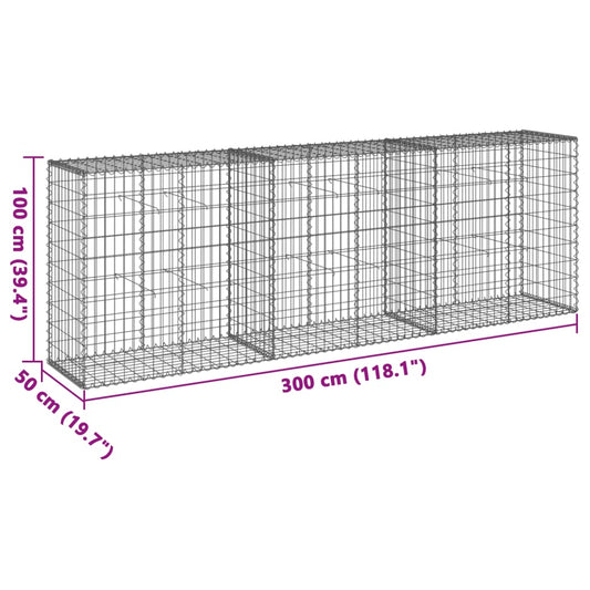 vidaXL Gabion Basket with Cover 39.4"x19.7"x39.4" Galvanized Iron-40