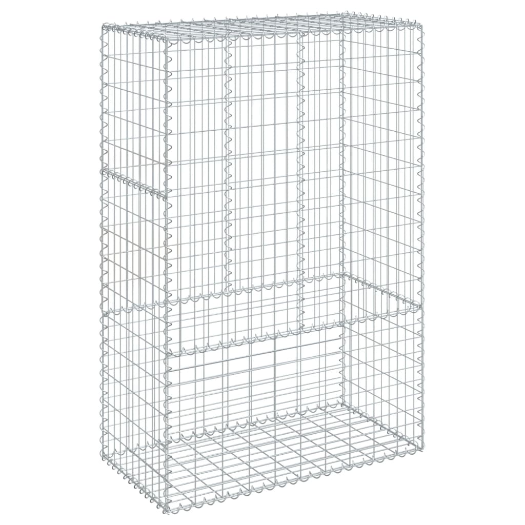 vidaXL Gabion Basket with Cover 39.4"x19.7"x39.4" Galvanized Iron-39