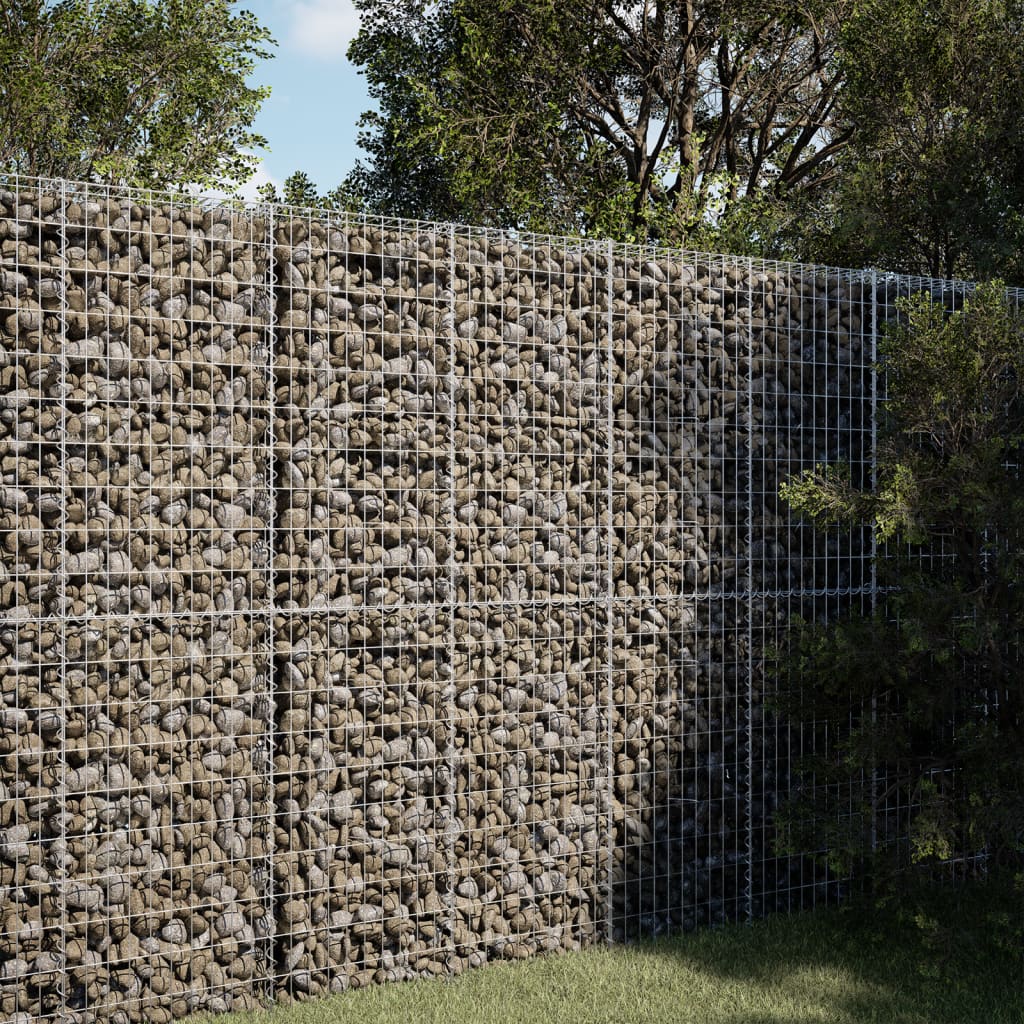 vidaXL Gabion Basket with Cover 39.4"x19.7"x39.4" Galvanized Iron-44