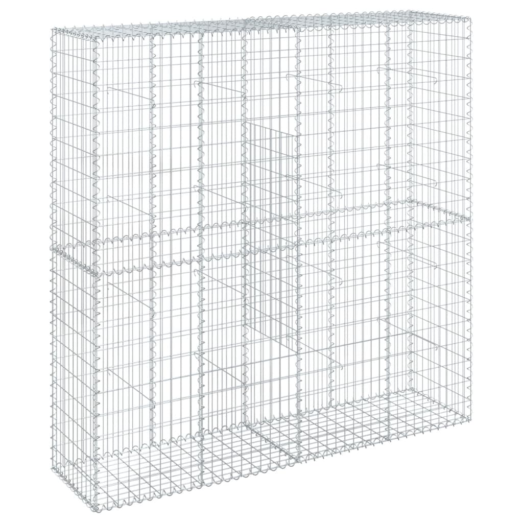 vidaXL Gabion Basket with Cover 39.4"x19.7"x39.4" Galvanized Iron-33