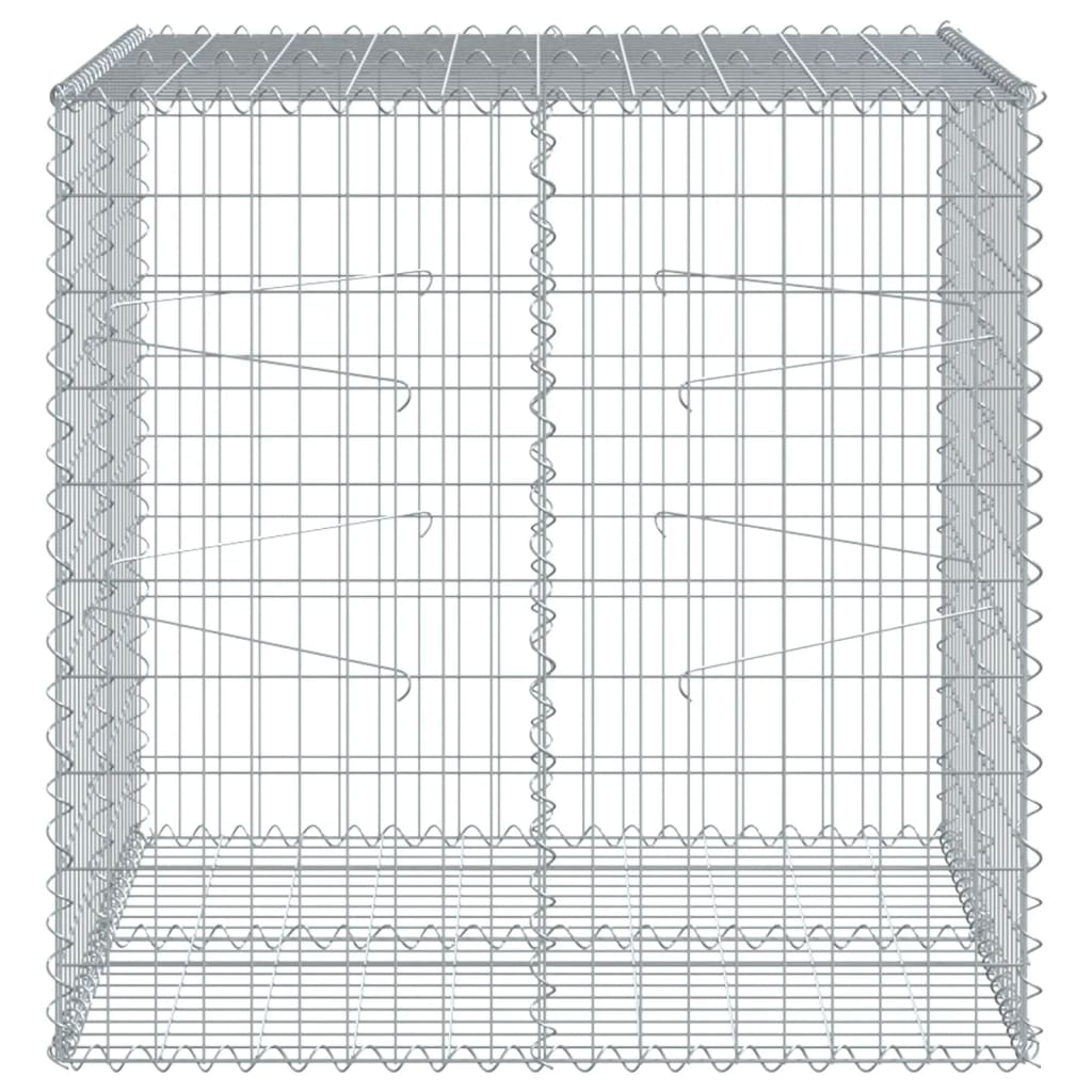 vidaXL Gabion Basket with Cover 39.4"x19.7"x39.4" Galvanized Iron-8