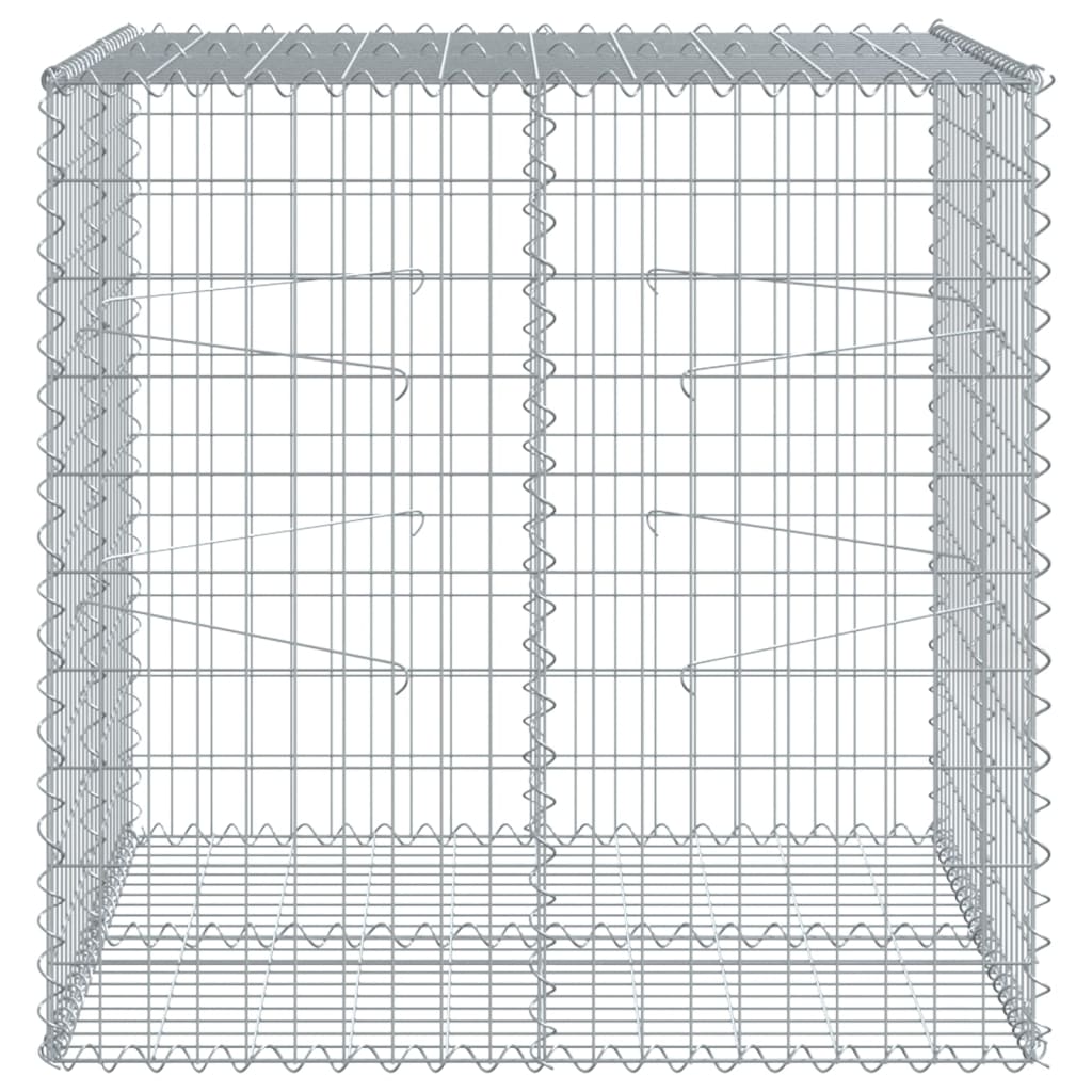 vidaXL Gabion Basket with Cover 39.4"x19.7"x39.4" Galvanized Iron-17