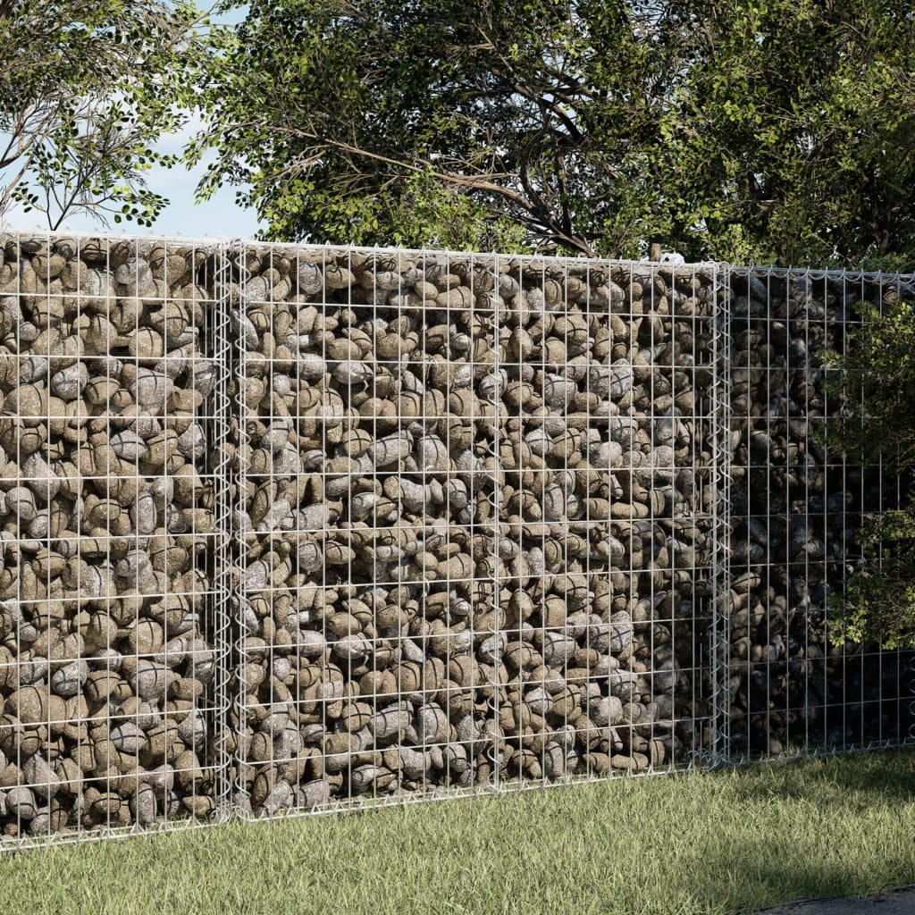 vidaXL Gabion Basket with Cover 39.4"x19.7"x39.4" Galvanized Iron-50