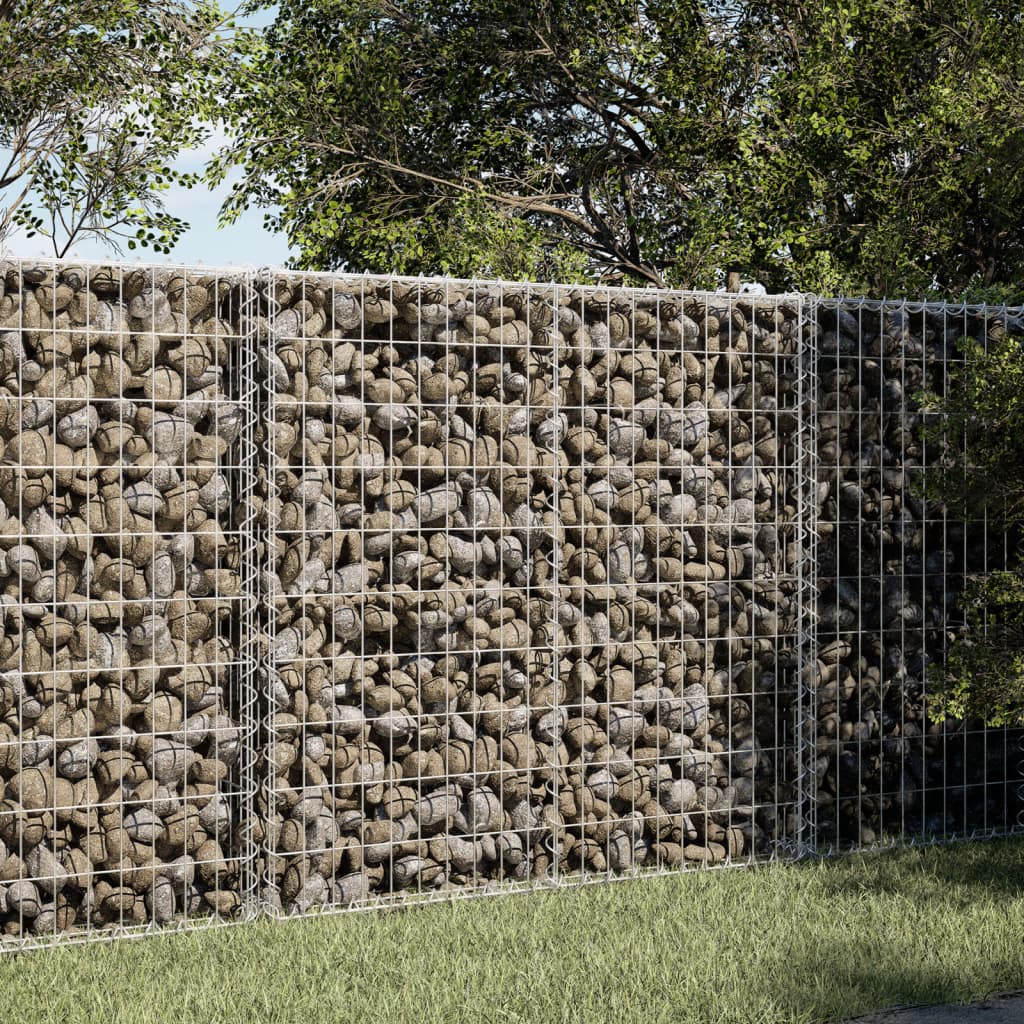 vidaXL Gabion Basket with Cover 39.4"x19.7"x39.4" Galvanized Iron-51