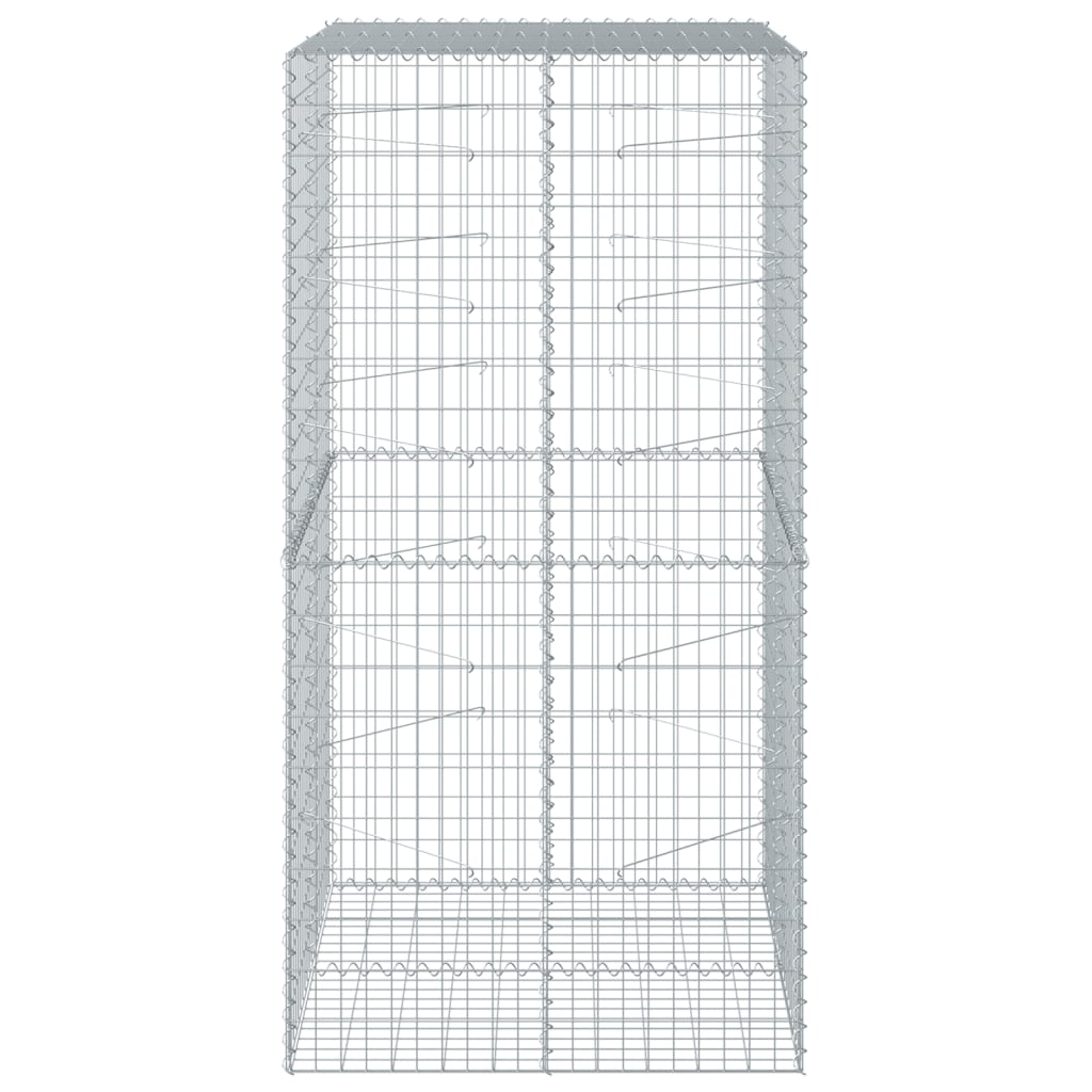 vidaXL Gabion Basket with Cover 39.4"x19.7"x39.4" Galvanized Iron-43