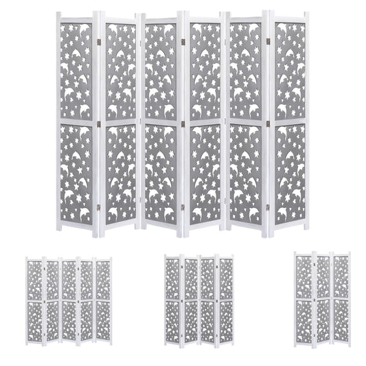 vidaXL Room Divider Folding Privacy Screen for Room Separation Solid Wood-1